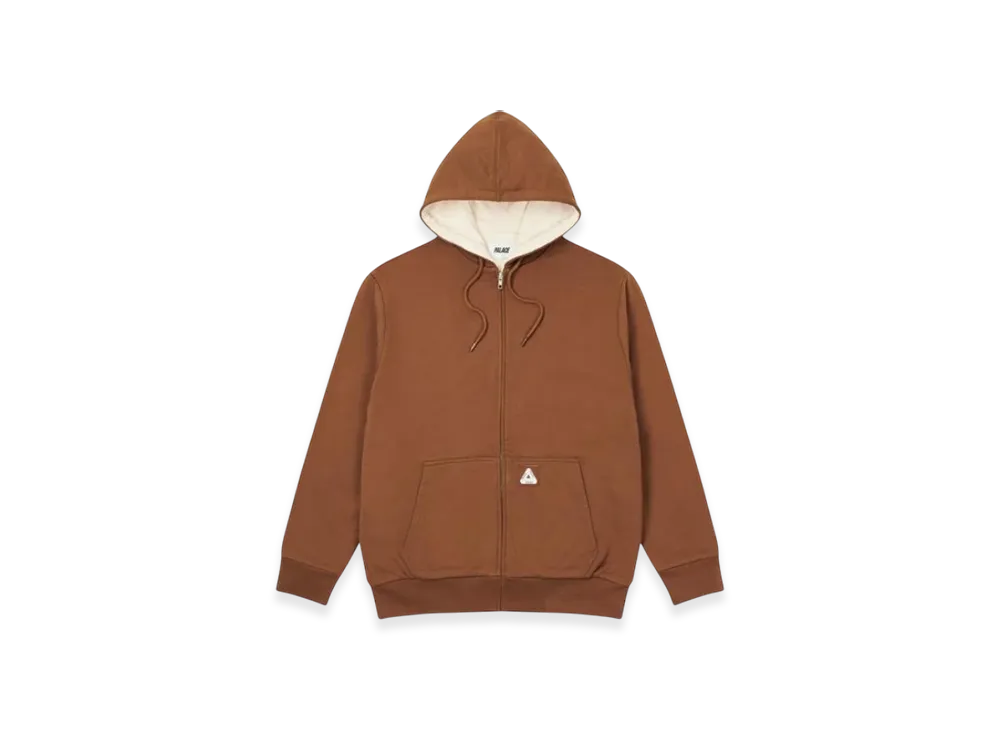 PALACE Patch Thermal Zip Hood "Brown"