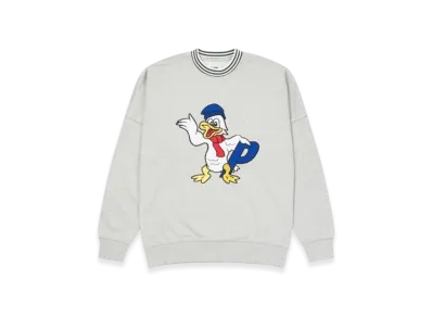 PALACE Chilly Duck Out Drop Shoulder Crew "Grey Marl"