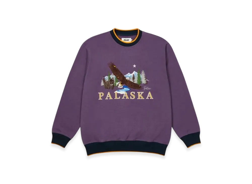 PALACE Palaska Emb Crew "Purple"