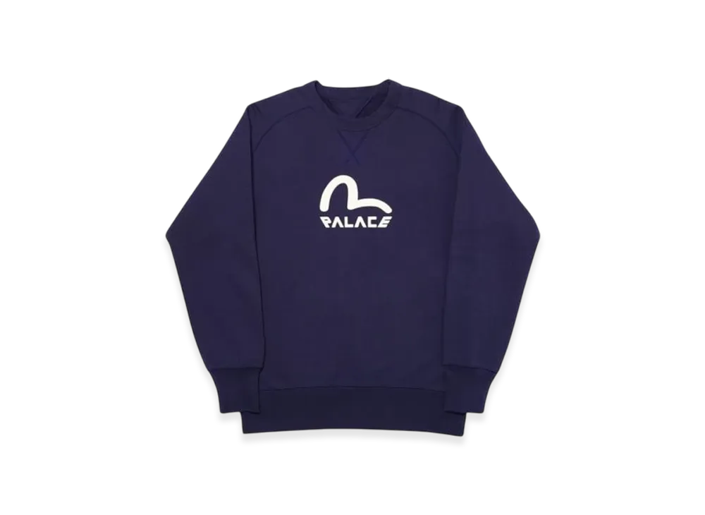 PALACE x Evisu Reversible Crew "Navy"