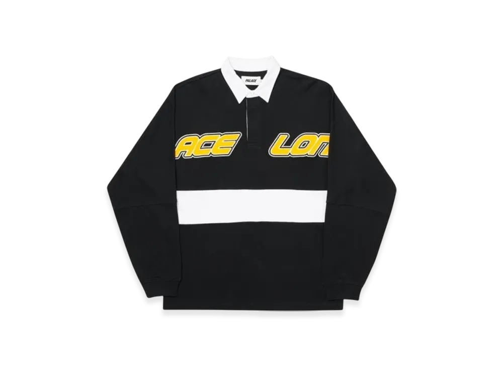 PALACE London Rugby Top "Black White"