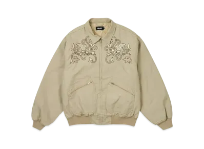 PALACE Floral Canvas Bomber Jacket "Stoney Grey"