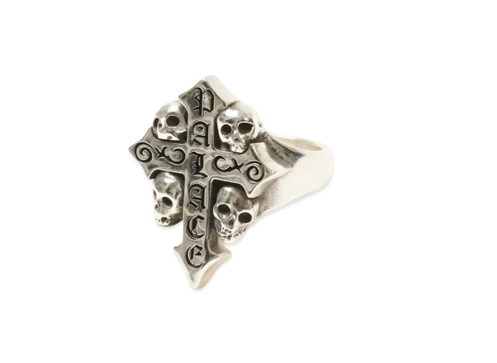PALACE TGF Skull Cross Ring "Silver"
