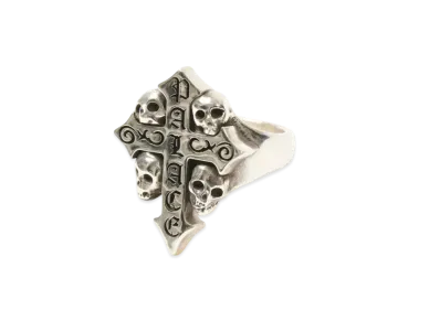 PALACE TGF Skull Cross Ring "Silver"