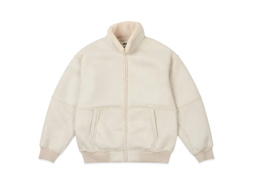 PALACE Sherpa Faux Suede Funnel "Soft White"