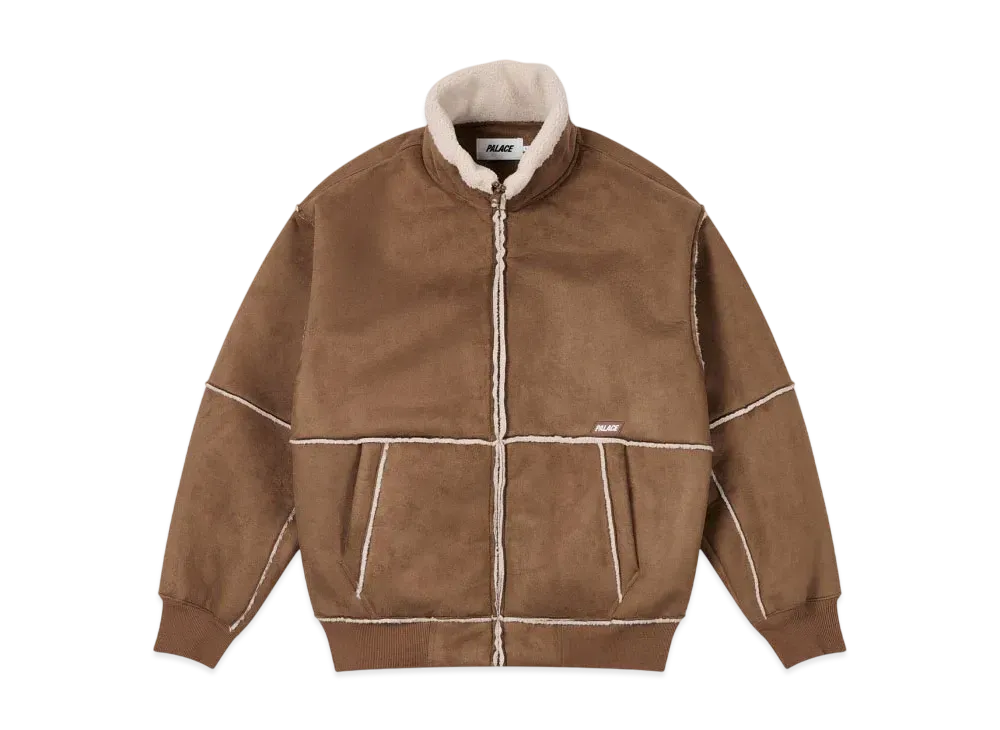 PALACE Sherpa Faux Suede Funnel "Caked Brown"