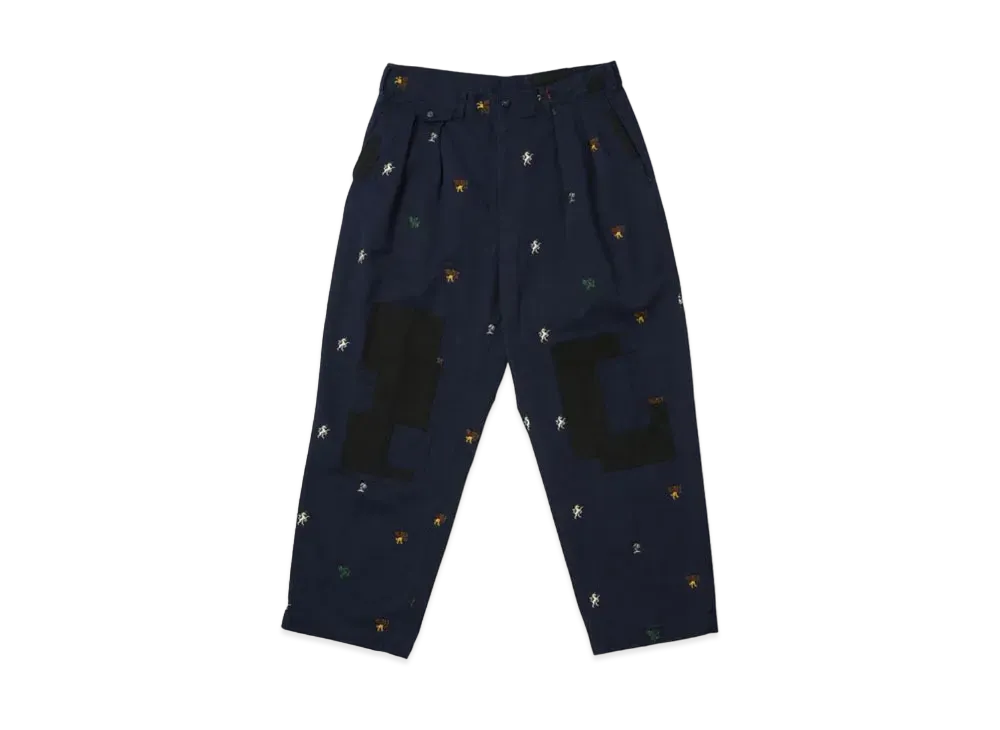 PALACE x BEAMS Plus Pleated Trousers Twill "Navy"