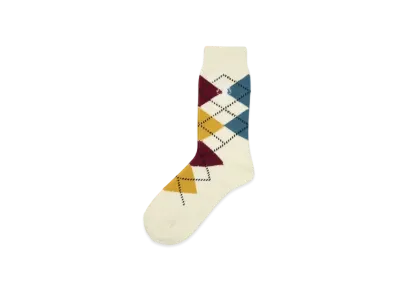PALACE x BEAMS Plus Argyle Socks "Sand"