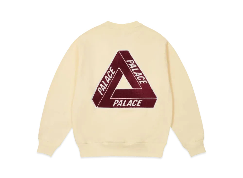 PALACE Chenille Tri-Ferg Crew "Soft White"