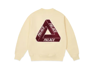 PALACE Chenille Tri-Ferg Crew "Soft White"