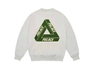 PALACE Chenille Tri-Ferg Crew "Grey Marl"