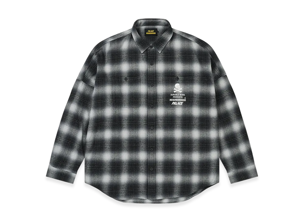 PALACE x NEIGHBORHOOD Shirt Salt "Gray Ombre Plaid"