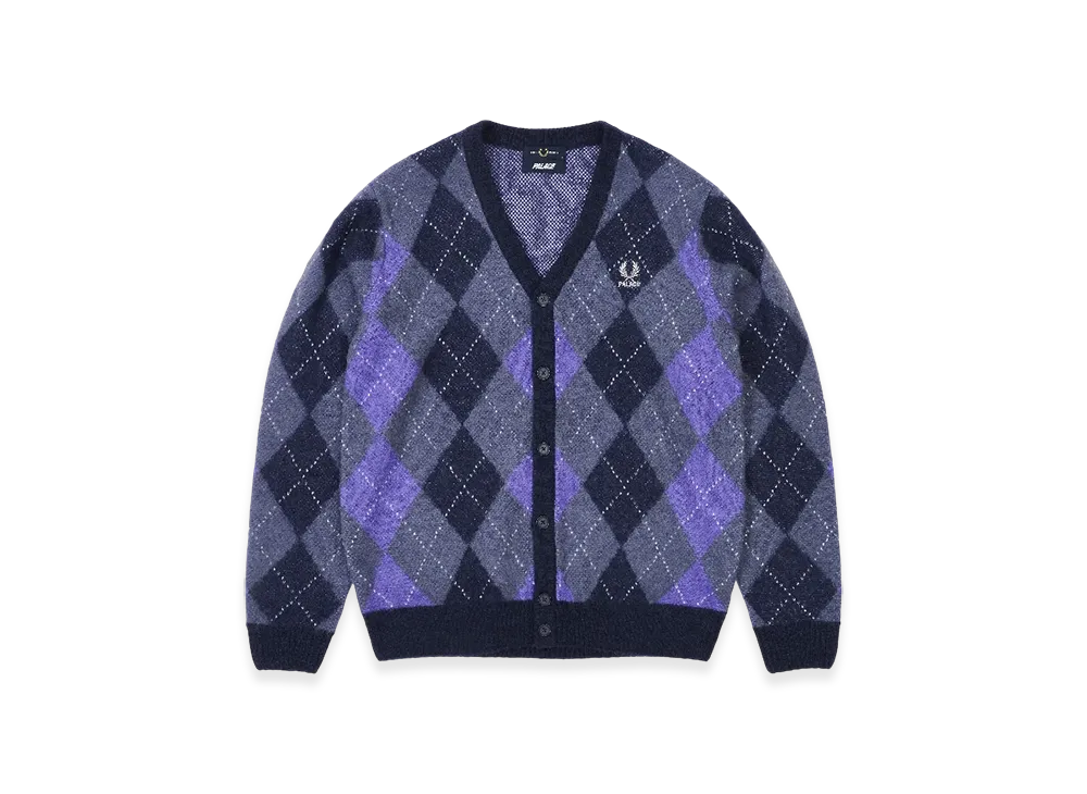 PALACE x Fred Perry Argyle Cardigan "Peacoat"