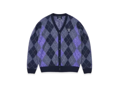 PALACE x Fred Perry Argyle Cardigan "Peacoat"