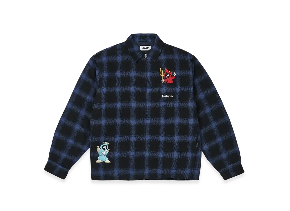 トップス PALACE Zip Up Shirt Navy L PALACE Zip Up Shirt 