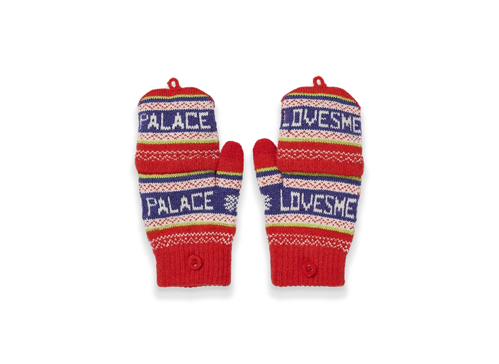 PALACE Loves Me Knitted Gloves "Red"