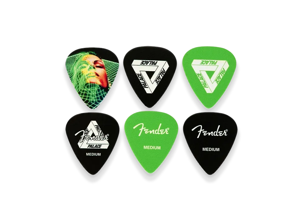 PALACE Fender Medium Pick 6 Pack "Green"