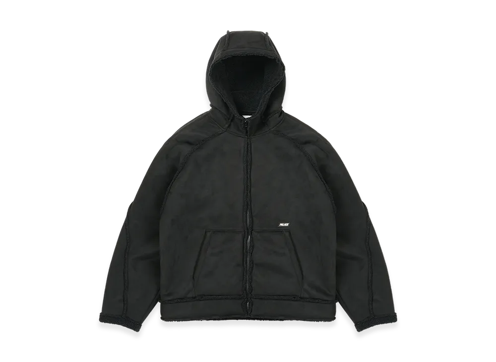 PALACE Sherpa Faux Suede Hooded Jacket "Black"