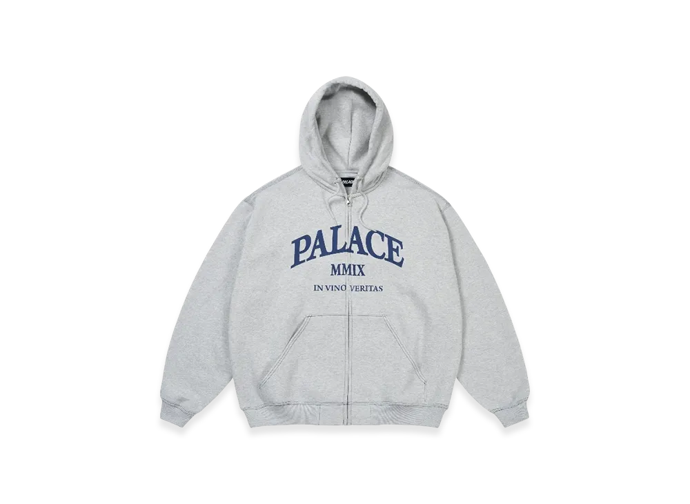 パレス トリプル ステッチ ベリタス ジップ フード "グレー マール"