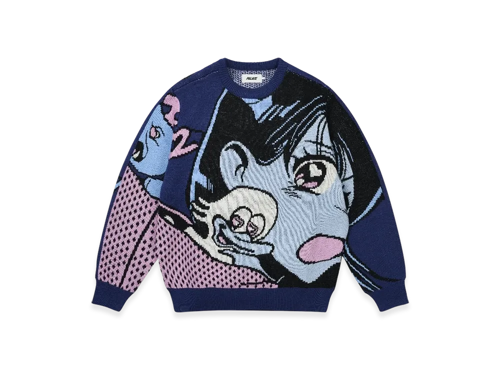 パレス リア ビュー ニット "ブルー"