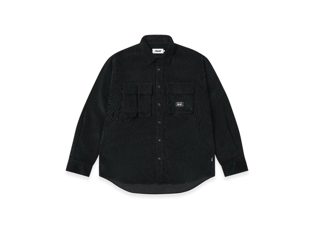 パレス ダブル ポケット コード オーバーシャツ "ブラック"
