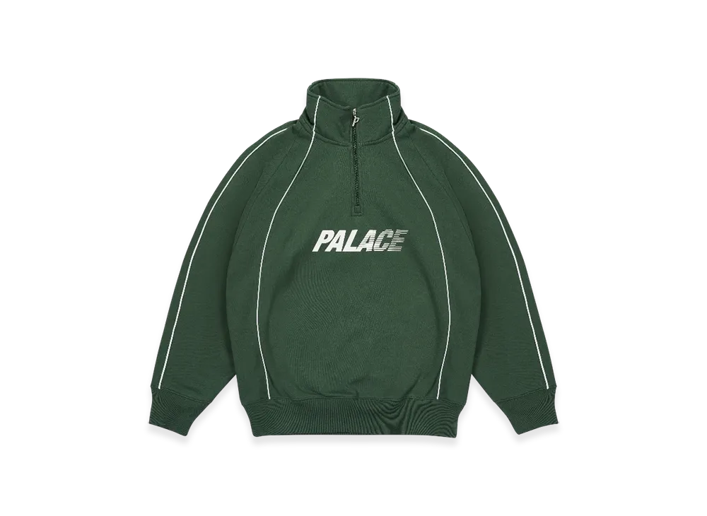 PALACE Fast Logo 1/4 Zip "Green"