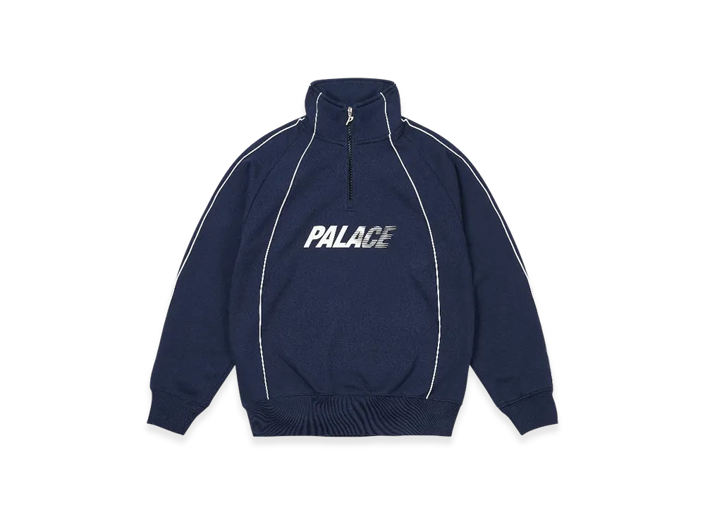PALACE Fast Logo 1/4 Zip "Navy"