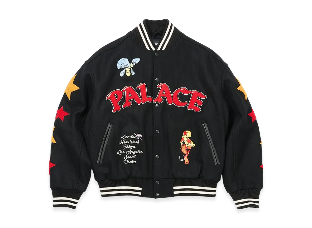PALACE Mark Bode Varsity Jacket "Black"