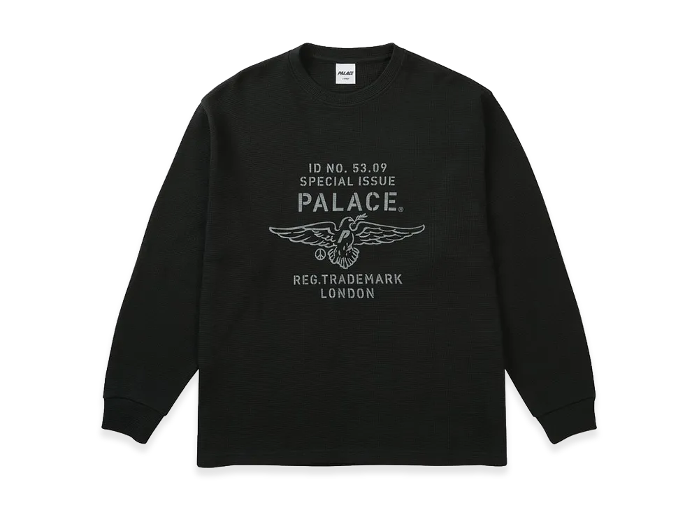 PALACE Dove Stamp Waffle Longsleeve "Black"
