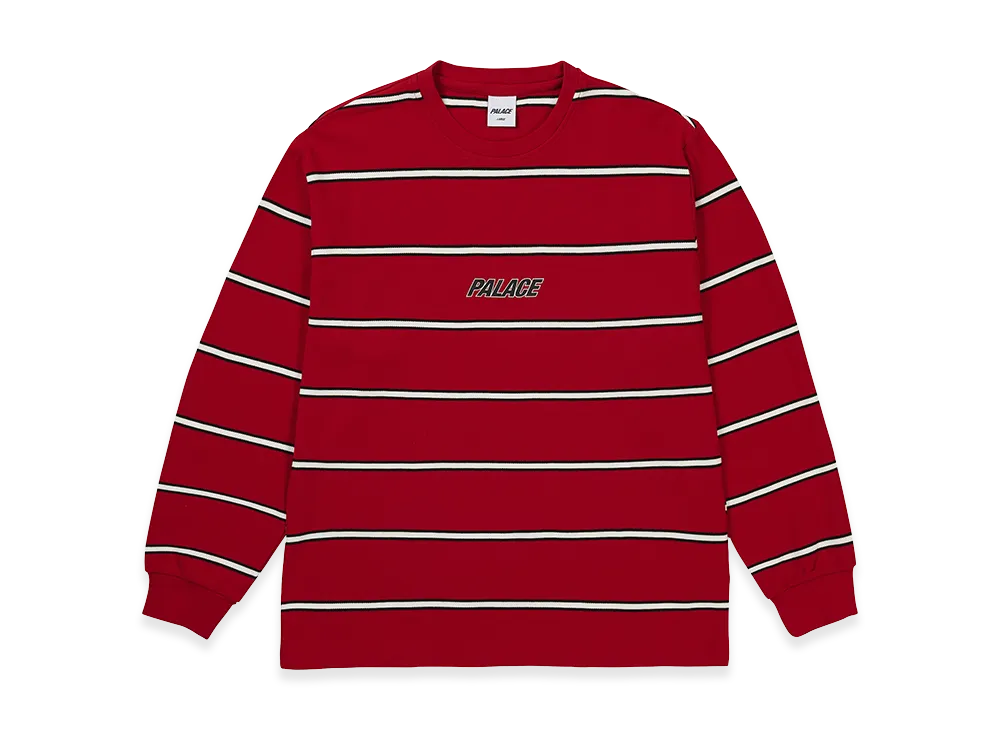 PALACE Palace Duo Stripe Longsleeve "Racey Red"