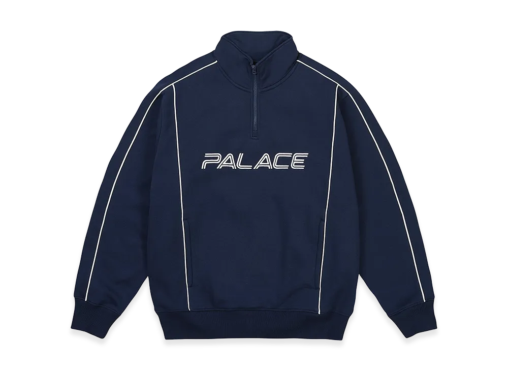 PALACE Piped 1/4 Zip "Navy"