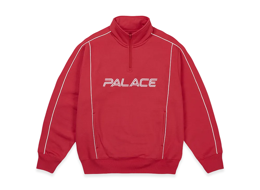PALACE Piped 1/4 Zip "Racey Red"