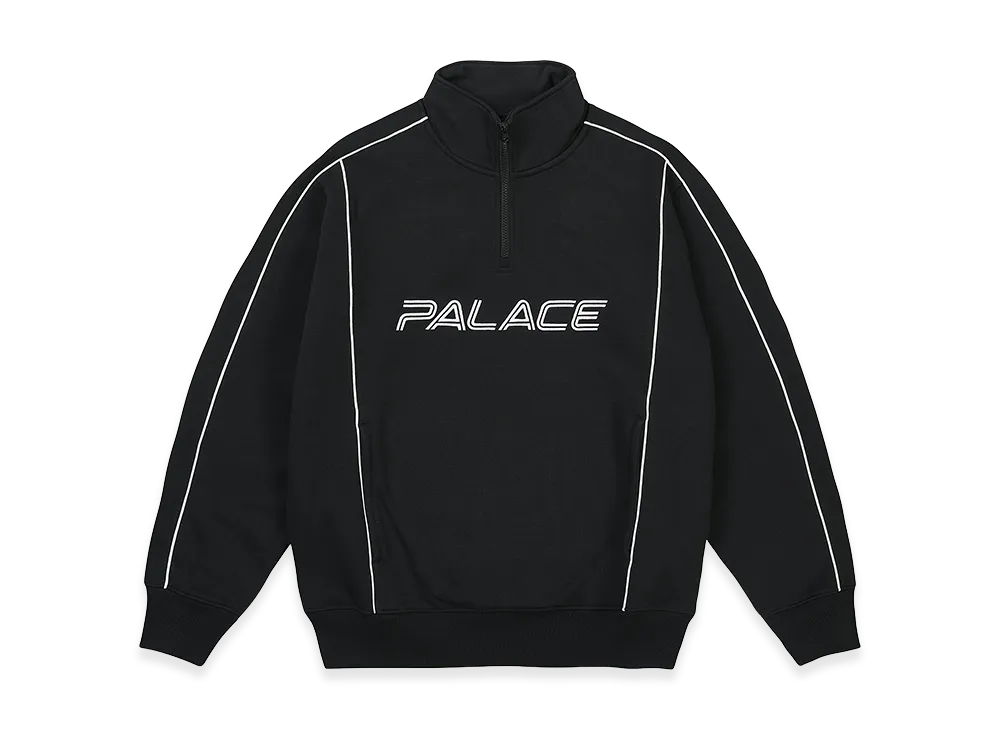 PALACE Piped 1/4 Zip "Black"