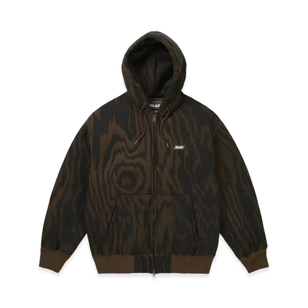 PALACE Thermal Bonded Zip Hood "Woodprint"