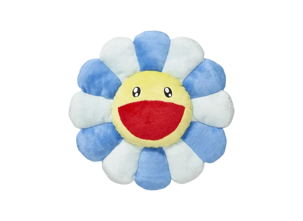 Kaikai Kiki -Takashi Murakami- Flower Cushion / Blue & Light Blue & Yellow (30cm)