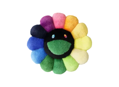 Kaikai Kiki -Takashi Murakami- Flower Cushion / Rainbow & Black (30cm)