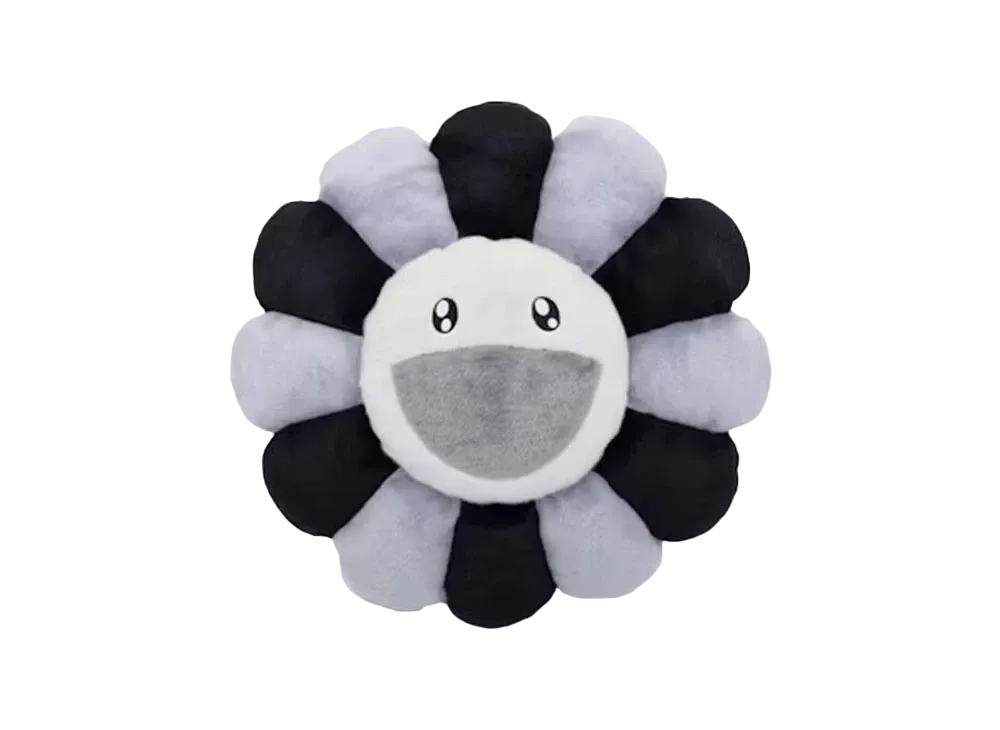 Kaikai Kiki -Takashi Murakami- Flower Cushion Black & Gray & White (60cm)