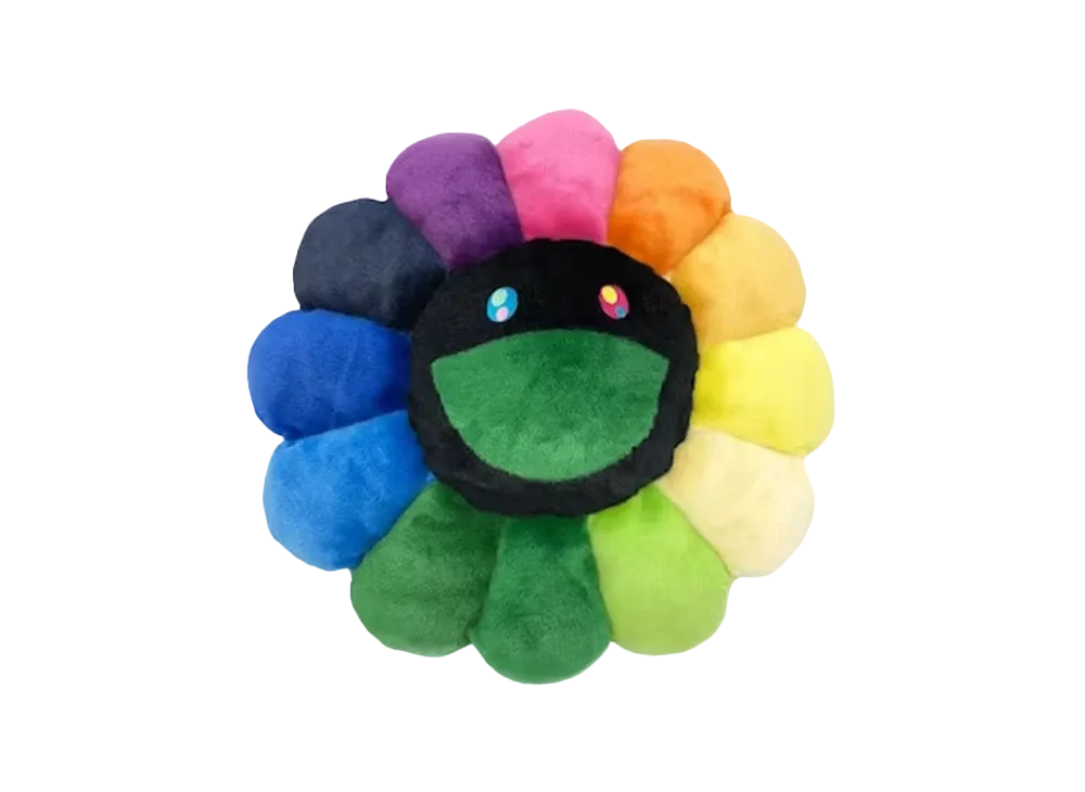 Kaikai Kiki -Takashi Murakami- Flower Cushion / Rainbow & Black (60cm)