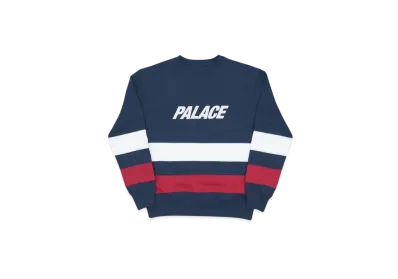 PALACE Stripe Panel Crew "Navy"