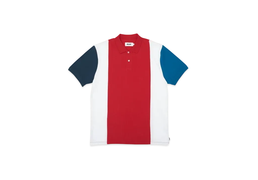 PALACE Stripe Panel Polo "Red White"