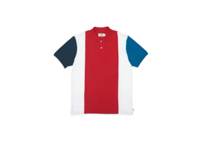 PALACE Stripe Panel Polo "Red White"