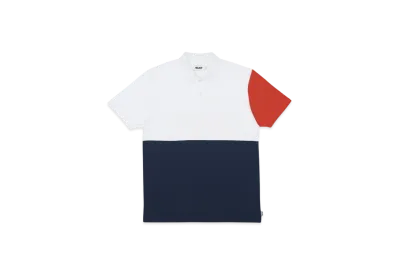 PALACE Pique Polo "White Navy"