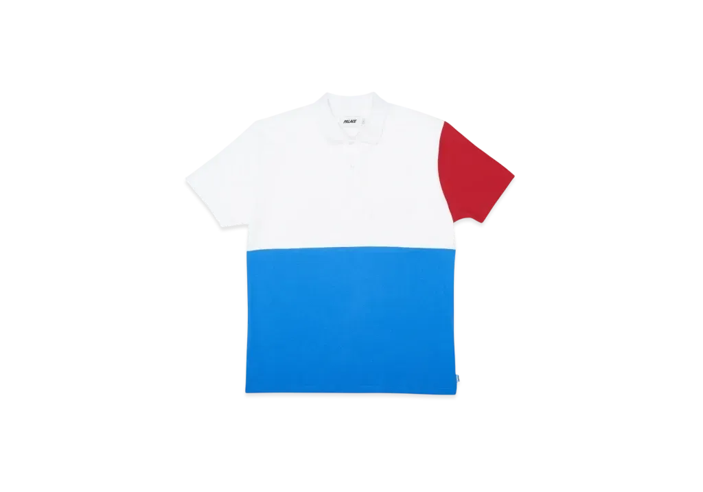 PALACE Pique Polo "White Blue"