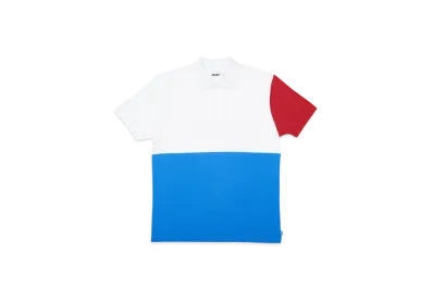 PALACE Pique Polo "White Blue"