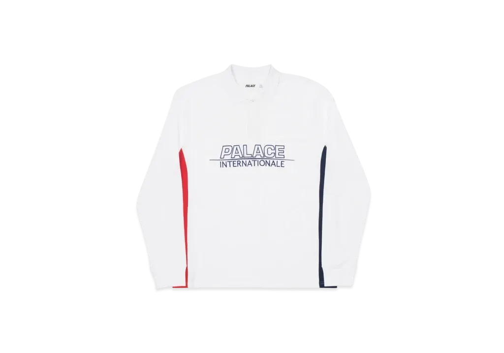 PALACE Internationale L/S Polo "White"