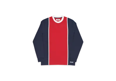 PALACE Fast Stripe Crew "Navy Red"