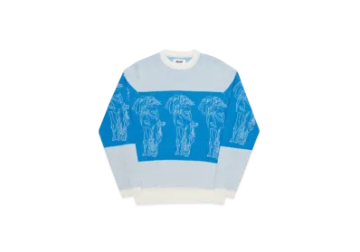 PALACE P Statue Knit "White Blue"