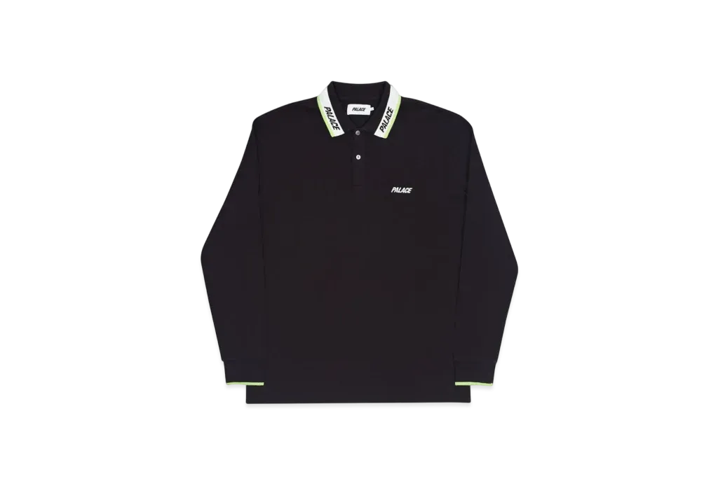 PALACE Fluro L/S Polo "Black"