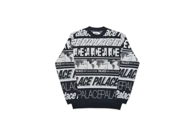 PALACE Multi Font Knit "Black White"