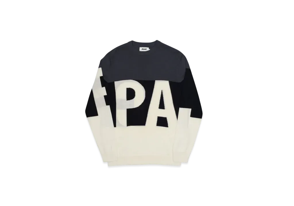 PALACE Jumbo Font Knit "Grey Black"